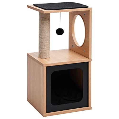 Katzenbaum Katzenkletterturm, Katzenkratzbaum Kratzbaum mit Sisal Kratzmatte 60cm Katze Kletterbaum Haus Katzenkratzmöbel für Kätzchen von lvssiao