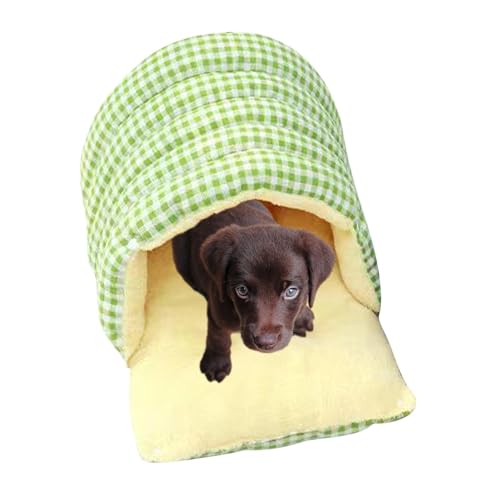 Kleines Hundenest, gemütlicher Rückzugsort für Hunde, tragbar, geschlossenes Höhlen-Design, waschbar, verdickter karierter Stoff, mehrere Farben, für kleine Hunde oder Katzen zu Hause oder beim Kleines Hundenest, gemütlicher Rückzugsort für Hunde, tragbar, geschlossenes Höhlen-Design, waschbar, verdickter karierter Stoff, mehrere Farben, für kleine Hunde oder Katzen zu Hause oder beim von lwxij