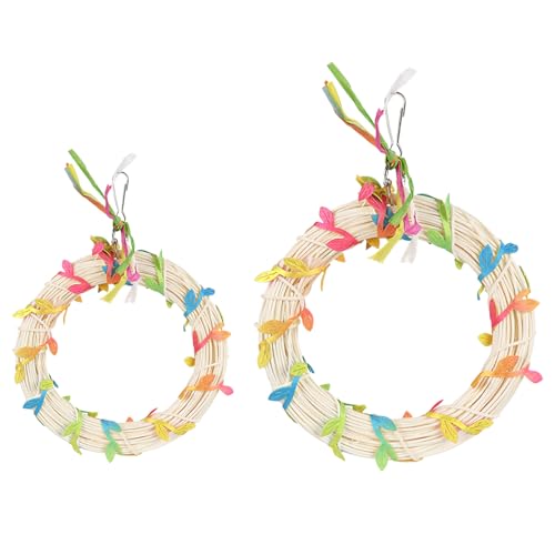 lwxij Vogelschaukeln für Sittiche, Ring-Vogel-Sitzstange, Spielzeug, lustig, bunt, Sittiche, , Nymphensittiche, , Ringschaukel mit Blättern, Käfigzubehör lwxij Vogelschaukeln für Sittiche, Ring-Vogel-Sitzstange, Spielzeug, lustig, bunt, Sittiche, , Nymphensittiche, , Ringschaukel mit Blättern, Käfigzubehör von lwxij
