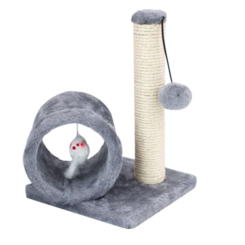Katzenkratzbaum, Sisal-Kratzbaumspielzeug für Kätzchen mit Tunnel, Maus und hängendem Ball für Wohnungskatzen, 30 cm hoch, zum Spielen und Entspannen für Kätzchen Katzenkratzbaum, Sisal-Kratzbaumspielzeug für Kätzchen mit Tunnel, Maus und hängendem Ball für Wohnungskatzen, 30 cm hoch, zum Spielen und Entspannen für Kätzchen von lyanny