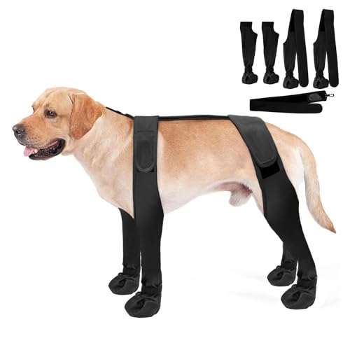 lyanny Hundestiefel-Leggings | Verstellbare Anti-Rutsch Hundestiefel Mit Hosenträgern | Hundepfotenschutz Mit Hosenträgern | wasserdichte Hundestiefel Leggings von lyanny