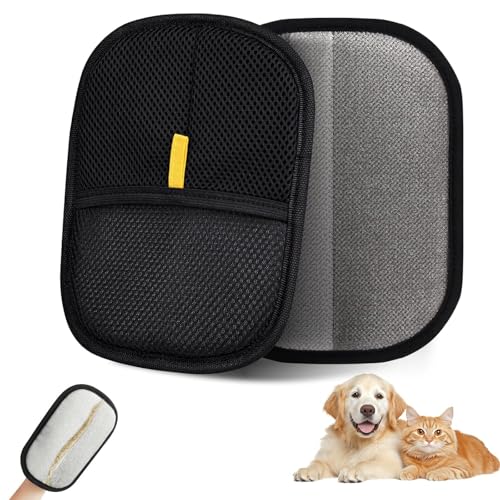 Fellmagnet,wiederverwendbar,Fell Magnet Handschuh,Fellmagnet,Katzen/Hunde Handschuhe,Pet Grooming Gloves, Statische Haarentfernungshandschuhe Für Haustier Glattes und Gesundes Fell (Schwarz,1 Stück) von lylqmy