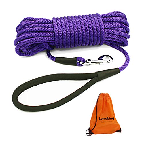 lynxking Hundeleine Schleppleine für Hunde Reflektierend Trainingsleine 9m Ausbildungsleine mit Karabinerhaken Nylon Lange Seil für kleine, mittelgroße große Hunde mit Griff von lynxking