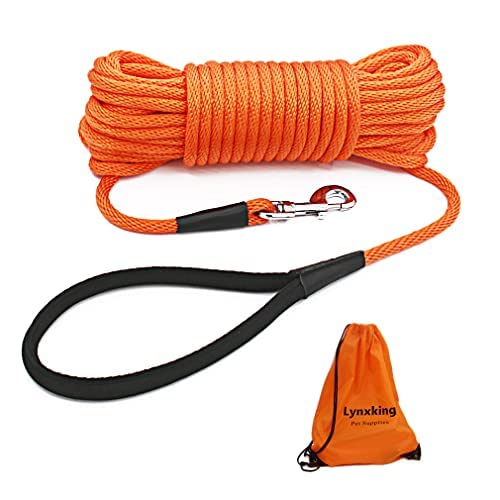 lynxking Hundeleine Schleppleine für Hunde Reflektierend Trainingsleine 9m Ausbildungsleine mit Karabinerhaken Nylon Lange Seil für kleine, mittelgroße große Hunde mit Griff von lynxking