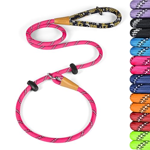 lynxking hundeleine reflektierende 180cm schleppleine zum Reinschlüpfen retrieverleine mit zugstopp Hund Leine Dog Leash mit Gepolsterter Griff zum Trainieren und Gassi gehen Reinschlüpfen von lynxking