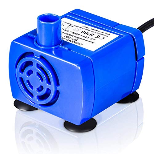 lyrlody Tauchpumpen,12V 2W Haustier Wasserpumpe Elektrische Wasserpumpe für Katzen und Hunde Brunnen mit 1,9m Kabel,Super Silence Geringer Stromverbrauch für Haustiere Trinkbrunnen Dekoration von lyrlody