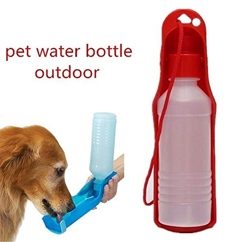 lyrlody Tragbare Hundeswasserflasche Reisestier Wasserspender Faltbare Hundschale mit Squeeze -Design für die Flüssigkeit (PINK) von lyrlody