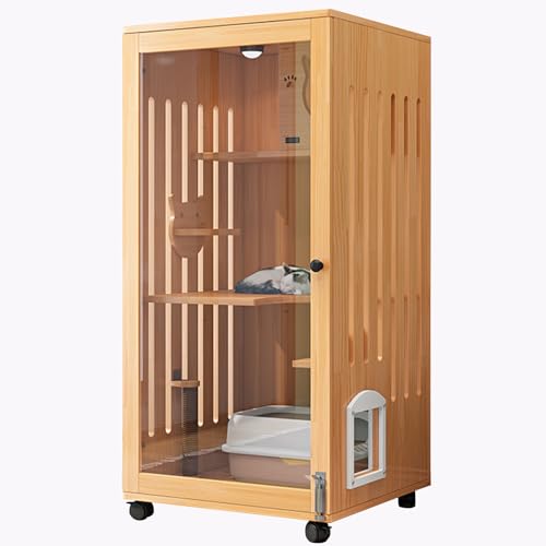 Katzengehege, Großes Katzenhaus aus Holz, Luxuriöse Katzenwohnung mit Rädern, Haustierhausmöbel für Outdoor-/Indoor-Katzenaktivitäten, Multifunktionale Katzenkäfigvilla (Size : 60x120cm/23x47in) Katzengehege, Großes Katzenhaus aus Holz, Luxuriöse Katzenwohnung mit Rädern, Haustierhausmöbel für Outdoor-/Indoor-Katzenaktivitäten, Multifunktionale Katzenkäfigvilla (Size : 60x120cm/23x47in) von lyxamjrzyp