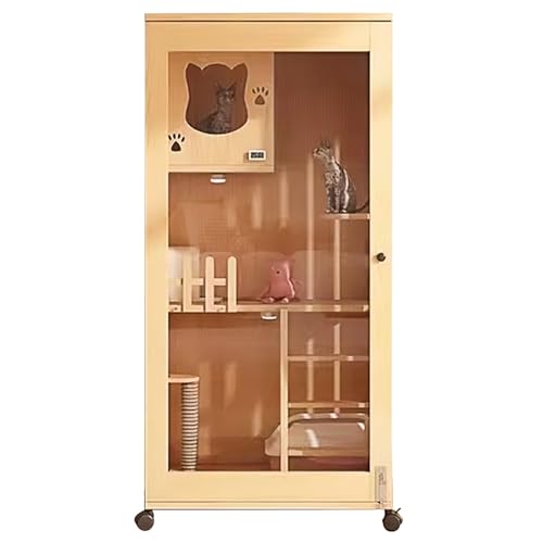 Katzengehege, Großes Katzenhaus aus Holz, Luxuriöses Katzenhaus mit Mehreren Funktionen, Katzenhaus für den Innen- und Außenbereich, Geeignet für Familien mit Katzen, Katzencafé, Tierklinik (Size : 6 Katzengehege, Großes Katzenhaus aus Holz, Luxuriöses Katzenhaus mit Mehreren Funktionen, Katzenhaus für den Innen- und Außenbereich, Geeignet für Familien mit Katzen, Katzencafé, Tierklinik (Size : 6 von lyxamjrzyp