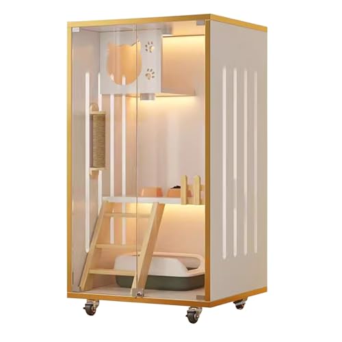 Katzenkäfig, Katzengehege, Katzenvilla aus Holz mit Kratzbaum, mit Rädern, Multifunktionale Katzenwohnung, Katzenvilla für Draußen/Innen, für Katzen und Kleintiere, Einfach zu Montieren (Color : C) Katzenkäfig, Katzengehege, Katzenvilla aus Holz mit Kratzbaum, mit Rädern, Multifunktionale Katzenwohnung, Katzenvilla für Draußen/Innen, für Katzen und Kleintiere, Einfach zu Montieren (Color : C) von lyxamjrzyp