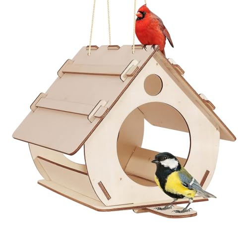 macto Vogelkäfig für draußen, Vogelfutterstation für den Außenbereich, zum Aufhängen, aus Holz, Wildvogelkäfig, Vogelhaus, Vogelhäuser, Plattform aus Holz, Vogelfutterstation macto Vogelkäfig für draußen, Vogelfutterstation für den Außenbereich, zum Aufhängen, aus Holz, Wildvogelkäfig, Vogelhaus, Vogelhäuser, Plattform aus Holz, Vogelfutterstation von macto