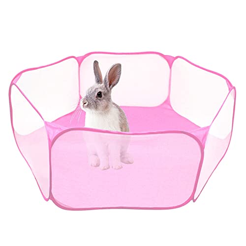 Faltbares Laufgitter für Katzen, Kaninchen, Hamster, für drinnen und draußen, tragbar, Rosa Faltbares Laufgitter für Katzen, Kaninchen, Hamster, für drinnen und draußen, tragbar, Rosa von madeokoltd