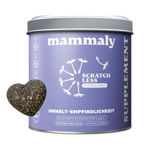 7-in-1 Hanföl-Leckerli für Hunde - Scratch Less 120 Snacks (350g) von mammaly - mit Zink, Bierhefe, PEA - kann Deinem Hund bei saisonalen & ganzjährigen Allergien und Juckreiz unterst. von mammaly
