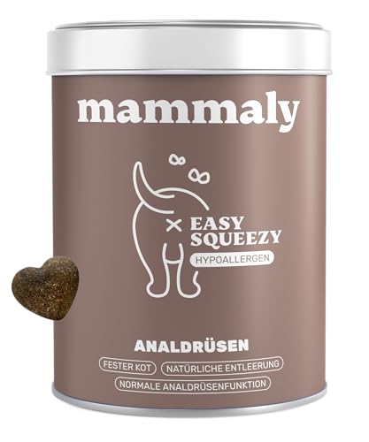 9 in 1 Analdrüsen Leckerli für Hunde mit Ballaststoffen - Easy Squeezy 60 Snacks (175g) von mammaly - gegen verstopfte Analdrüse - für festen KOT und natürliche Analdrüsenentleerung für deinen Hund von mammaly