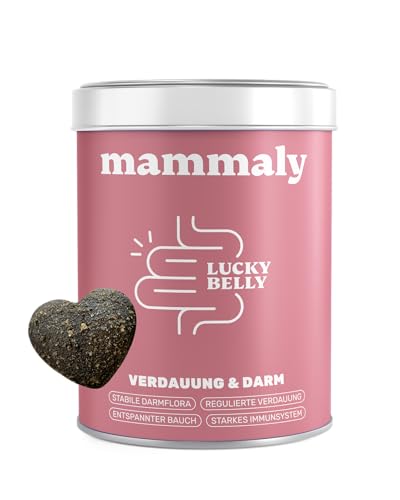 9-in-1 Probiotika-Komplex für Deinen Hund - Lucky Belly 60 Snacks (175g) von mammaly - Gras und Kotfresser Drops fördern die Darmregulierung und Verdauung - Verdauungssnacks für Hunde mit Vitamin E von mammaly