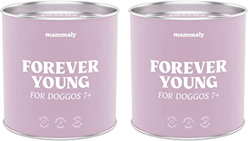mammaly® Forever Young Senior Vital Snack für ältere Hunde mit Grünlippmuschel Hund, Nahrungsergänzungsmittel Hund, Vitalitäts-Booster bis ins hohe Alter, 650g (2 x Dose) von mammaly