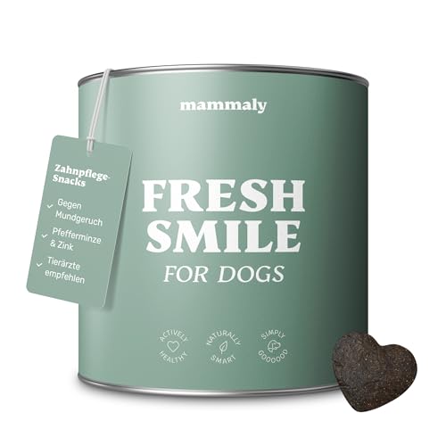 mammaly Fresh Smile Hunde Zahnpflege Snack, Zahnpflege Hund, gegen Hund Mundgeruch, Fressnapf Innovation Award - 325g (1 x Dose) von mammaly