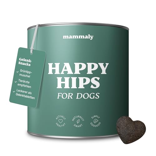 mammaly Happy HIPS Gelenk Snacks mit Grünlippmuschel Hund, Leckerli statt Gelenktabletten Hund, Unterstützt Knochen und Gelenke Hund, msm Hund, Kurkuma Hund - ca. 110 Snacks von mammaly