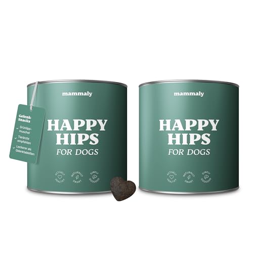 mammaly Happy HIPS Gelenk Snacks mit Grünlippmuschel Hund, Leckerli statt Gelenktabletten Hund, Unterstützt Knochen und Gelenke Hund, msm Hund, Kurkuma Hund - ca. 220 Snacks von mammaly