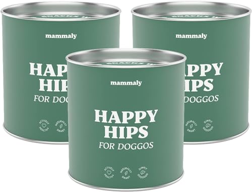 mammaly 3X Sparpaket Grünlippmuschel Hunde Gelenktabletten Happy HIPS 975g – Leckerli mit Probiotika (unterstützt Arthrose-, Gelenk- & Knochenschutz) Kapseln MSM & Vitamie als leckere Snacks von mammaly