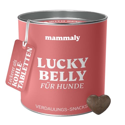 mammaly Lucky Belly für Hunde Verdauungssnacks mit Probiotika Hund, Heilmoor für Hunde, Alternative zu Heilerde für Hunde und Kohletabletten Hund, Hund Darmflora aufbauen, ca. 110 Snacks von mammaly