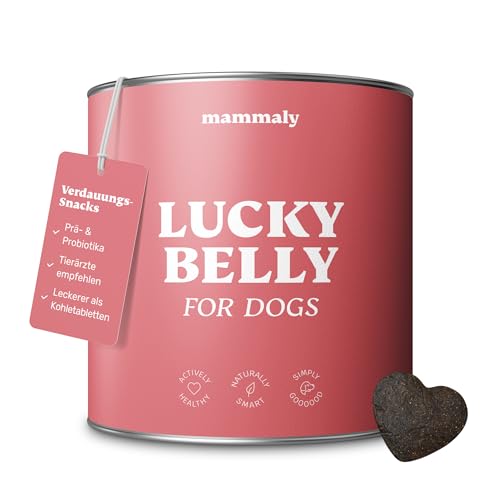 mammaly Lucky Belly für Hunde Verdauungssnacks mit Probiotika Hund, Heilmoor für Hunde, Alternative zu Heilerde für Hunde und Kohletabletten Hund, Hund Darmflora aufbauen, NEUES Rezept ca. 110 Snacks von mammaly