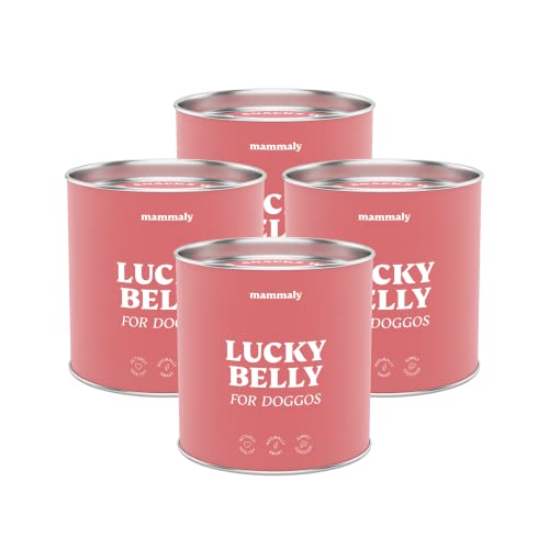 mammaly 4X Super-Sparpaket Lucky Belly Probiotika Hundeleckerli - Verdauungssnacks Magen Darmflora Aufbau (bei Durchfall, Sodbrennen & Gras fressen) Alternative zu Heilerde, Kohletabletten als Snacks von mammaly