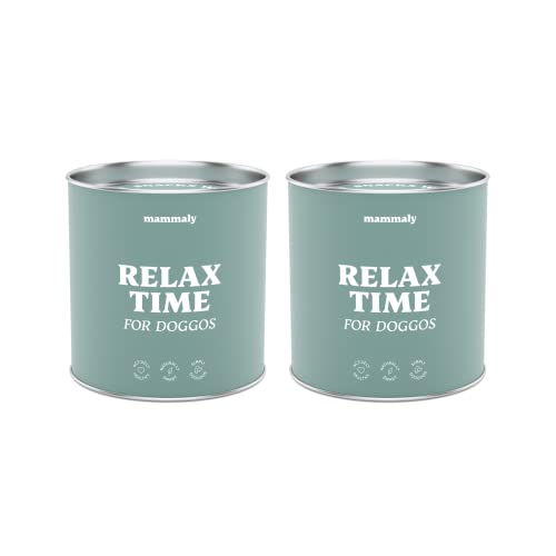 mammaly Relax Time Beruhigungsmittel für Hunde, Anti Stress Snack für Hunde mit Baldrian, Kamille & Probiotika unterstützt bei Stresssituationen, Angst, Nervosität, Hund Seelenruhe 650g (2 x Dose) von mammaly