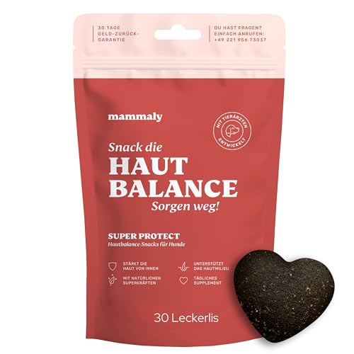 12 in 1 Bierhefe Leckerli für deinen Hund - Super Protect 30 Snacks (110g) von mammaly - mit u. a. Schwarzkümmelöl, Kokosöl und Vitamin B1 für Hautpflege - Stärkt Haut - Hunde sorgenfrei in der Natur von mammaly