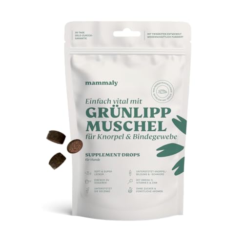 Gelenktabletten mit Grünlippmuschel Hund von mammaly - ca. 72 Leckerli (110g) - fördert die Mobilität und Gelenkschmiere - REGT Knorpelroduktion an - unterstützt Bänder, Bindegewebe und Gelenke von mammaly