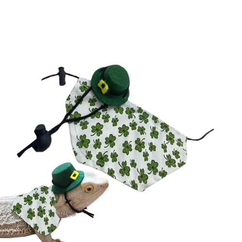 manhegari Haustier-Cosplay-Kostüm – Welpen-Halstücher und Bowler-Hut – irisches Festival, Cosplay-Zubehör, Reptilienkostüm für , Hamster, Leopard, Gecko von manhegari