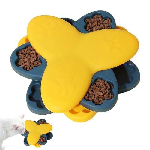 manhegari Hunde-Puzzle-Spielzeug, dreilagig, drehbarer Leckerli-Spender, Leckerli-Spender, Gehirn-Geist-Spiel für kleine, mittelgroße und große Welpen von manhegari