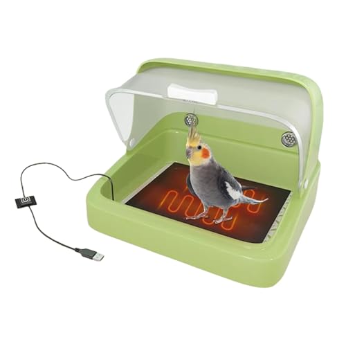 manhegari Kükenbrutheizung - Hühnerbrutwärmer Vogel Brutkasten - Atmungsaktiver visueller Nistkasten, 3 Temperatur einstellbares Heizkissen, Haustierbedarf von manhegari