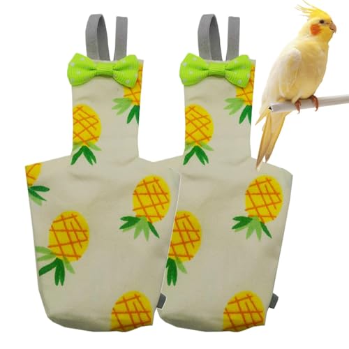 manhegari Weichpapierwindel, Vogelwindeln für Tauben | Waschbarer Windel Kleidung | 2X Soft-Anzug-Liner, leckdichte Haustierversorgungen, einstellbares Training Windel, Ananasdruck von manhegari