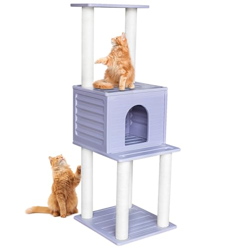 MAOHEGOU 156.2 cm Indoor und Outdoor Kratzbaum Turm, Katzenhaus für Katzen im Freien, wetterfeste große Katzenhütte mit Kratzbäumen für Catio MAOHEGOU 156.2 cm Indoor und Outdoor Kratzbaum Turm, Katzenhaus für Katzen im Freien, wetterfeste große Katzenhütte mit Kratzbäumen für Catio von maohegou
