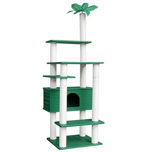 MAOHEGOU 74 Zoll Hoch Outdoor Wetterfester Katzenturm, Mehrstöckiger Katzenbaum, Große Katzenhütte mit PVC-Board und Katzenkratzbäumen, für Außen und Innen Katzenhäuser MAOHEGOU 74 Zoll Hoch Outdoor Wetterfester Katzenturm, Mehrstöckiger Katzenbaum, Große Katzenhütte mit PVC-Board und Katzenkratzbäumen, für Außen und Innen Katzenhäuser von maohegou