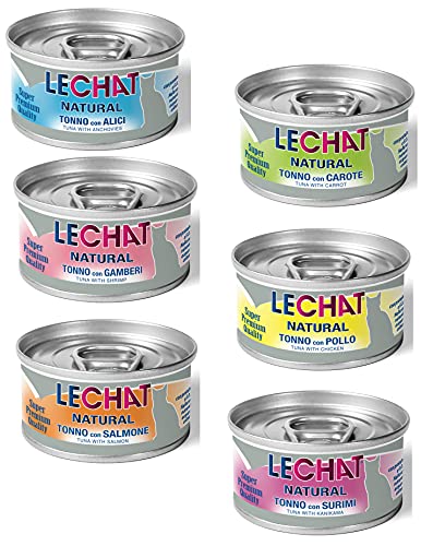 Monge Lechat NATURAL Dosen 80 g, nur natürliche Inhaltsstoffe, Alleinfuttermittel für Katzen ohne Farbstoffe und Konservierungsstoffe, 12 Dosen von marcone