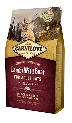 Carnilove für erwachsene, sterilisierte Katzen, Lamm, 2 kg von CARNILOVE