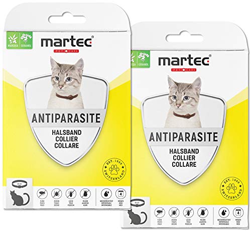 martec PET CARE 2X Katzenhalsband gegen Zecken Flöhe und Milben Schutz vor Parasiten von martec PET CARE