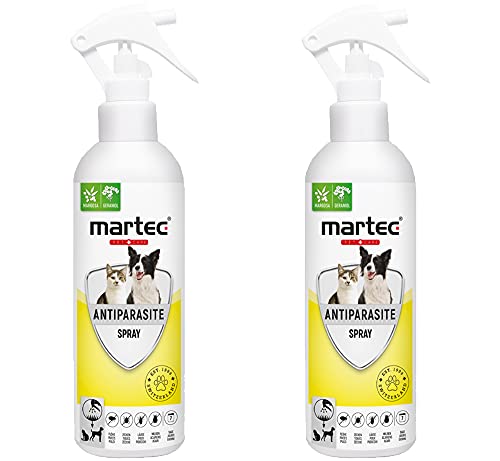 martec PET CARE Anti-Parasitenspray für Katzen und Hunde - Insektenspray für die direkte Anwendung am Tier - gegen Zecken, Milben & Flöhe - Auf pflanzlicher Basis - 2x250ml von martec PET CARE
