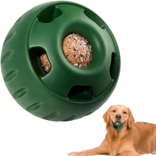 massoke Pupsicle Dog Toy Durable Treat, Schleckball Dog, Interactive Dog Treat Ball Toy, Fillable Dog Toy to Distract Your Puppy, Safe for Dogs, Easy to Clean (Dark Green Ball) von massoke