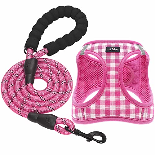 matilor Hundegeschirr, Step-in, atmungsaktiv, für Welpen, Katzen, Hunde, Geschirr für kleine, mittelgroße Hunde, rosa kariert matilor Hundegeschirr, Step-in, atmungsaktiv, für Welpen, Katzen, Hunde, Geschirr für kleine, mittelgroße Hunde, rosa kariert von matilor
