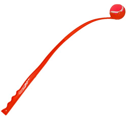Ballwerfer mit Ball - Hundespielzeug - 70 cm - Ballschleuder Ball Launcher Rot von matrasa