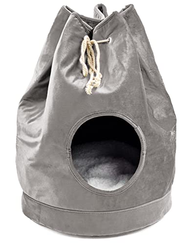 matrasa Katzenhöhle SEESACK - Velours Katzenkorb 34x46cm - Höhle für Katzen Katzenbett Grau matrasa Katzenhöhle SEESACK - Velours Katzenkorb 34x46cm - Höhle für Katzen Katzenbett Grau von matrasa