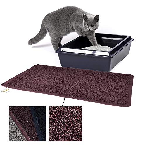 matrasa Vorleger aus PVC für Katzentoiletten - Katzenmatte Katzenklo Fußmatte für Katzen 40 x 60 cm (Braun) von matrasa