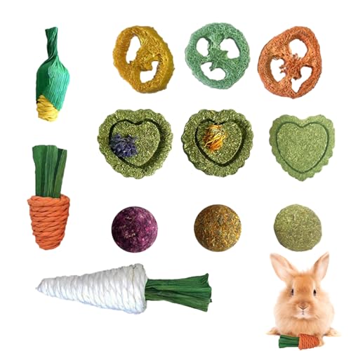 mawel Kaninchenspielzeug | Meerschweinchen Heuhase Kauspielzeug - Bunny Kauspielzeug Set, Kaninchen Anreicherung Spielzeug, Haustier Spielzeug für Hamster Chinchilla Rennmäuse Schweine von mawel