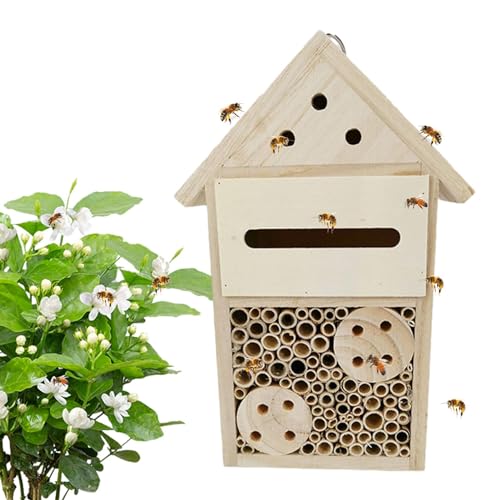 Bienenhäuser für den Garten,Maurerbienenhaus leer - Naturholz-Maurer-Bienenkasten,Bees Wild Pollinator Hotel, Outdoor Garden Bee Hotel, stilvolle und robuste Gartendekoration für friedliche Bienenbest Bienenhäuser für den Garten,Maurerbienenhaus leer - Naturholz-Maurer-Bienenkasten,Bees Wild Pollinator Hotel, Outdoor Garden Bee Hotel, stilvolle und robuste Gartendekoration für friedliche Bienenbest von mawma