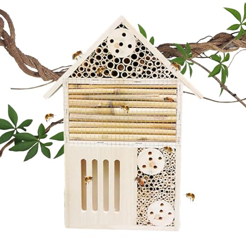 Bienenhaus aus, Bienenhäuser für den Garten | Natürliches Schmetterlingshotel aus | Robuste und stilvolle Gartendekoration, langlebiger Bienenstock für Marienkäfer, bestäubende und Sc Bienenhaus aus, Bienenhäuser für den Garten | Natürliches Schmetterlingshotel aus | Robuste und stilvolle Gartendekoration, langlebiger Bienenstock für Marienkäfer, bestäubende und Sc von mawma