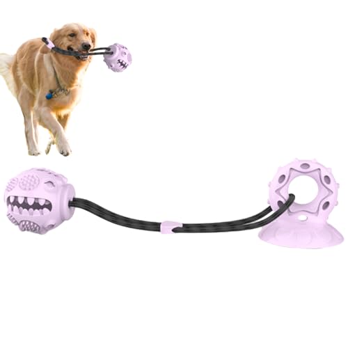 mawma Hundespielzeug-Futterspenderball, Hundefutterbälle zum langsamen Fressen,Bissfester Kauspielzeugball für Hunde mit Saugnapf - Unzerstörbares Hundespielzeug für Aggressive Kauer von mawma