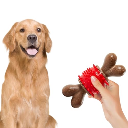 mawma Kauspielzeug für Welpen zum Zahnen | Hundeknochenspielzeug, bissfest und langlebig,Stopfbares Welpenspielzeug mit Leckloch-Design zum Zähneputzen, Apportieren, Kauen und Erfrischen des Atems von mawma
